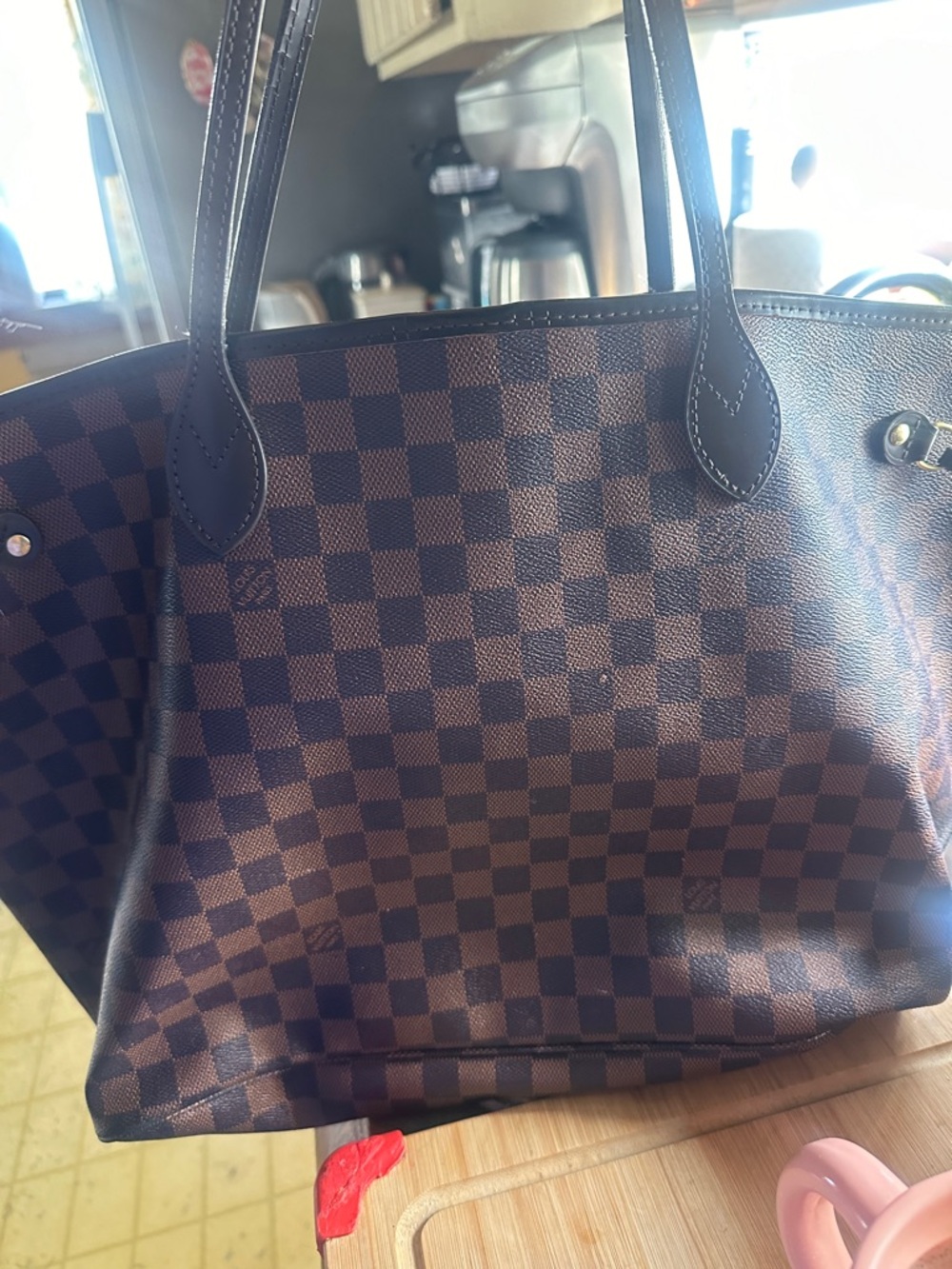 Classic Brown Check Tote Bag - Women